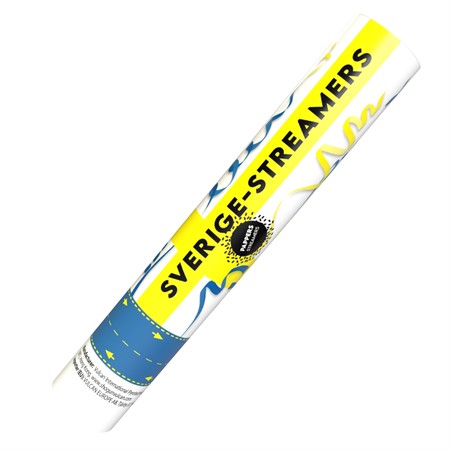 Konfettikanon 25 cm Sverige streamers